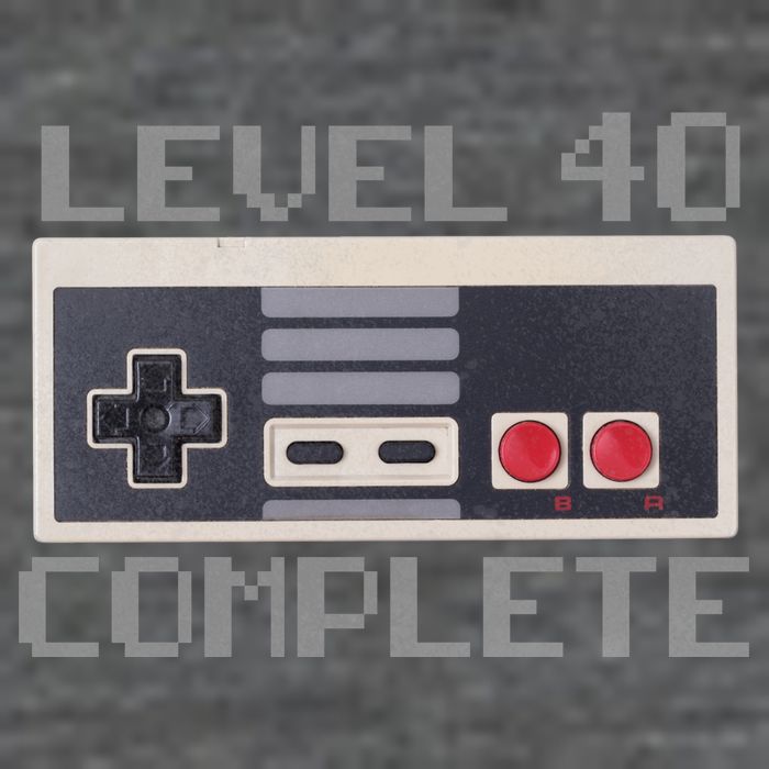 Level 40 Complete Retro Gamer 40th Birthday T-Shirt
