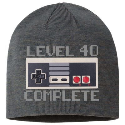 Level 40 Complete Retro Gamer 40th Birthday Sustainable Beanie