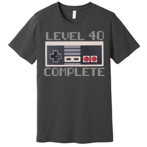 Level 40 Complete Retro Gamer 40th Birthday Premium T-Shirt