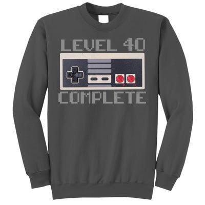 Level 40 Complete Retro Gamer 40th Birthday Tall Sweatshirt