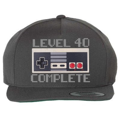 Level 40 Complete Retro Gamer 40th Birthday Wool Snapback Cap