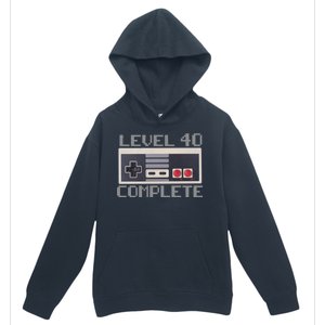 Level 40 Complete Retro Gamer 40th Birthday Urban Pullover Hoodie