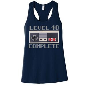 Level 40 Complete Retro Gamer 40th Birthday Women's Racerback Tank