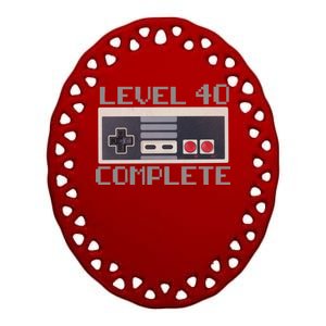 Level 40 Complete Retro Gamer 40th Birthday Ceramic Oval Ornament