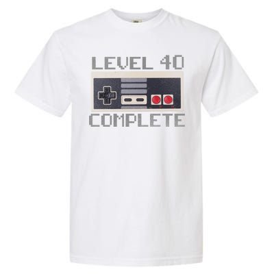 Level 40 Complete Retro Gamer 40th Birthday Garment-Dyed Heavyweight T-Shirt