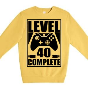 Level 40 Complete Video Gamer 40th Birthday Premium Crewneck Sweatshirt