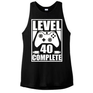 Level 40 Complete Video Gamer 40th Birthday Ladies PosiCharge Tri-Blend Wicking Tank