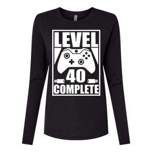 Level 40 Complete Video Gamer 40th Birthday Womens Cotton Relaxed Long Sleeve T-Shirt