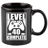 Level 40 Complete Video Gamer 40th Birthday 11oz C Handle Ceramic Mug