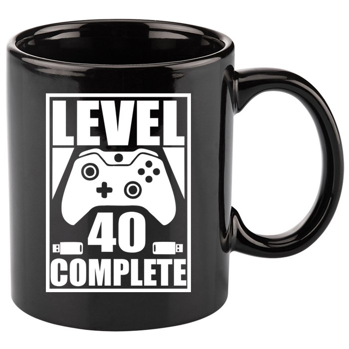 Level 40 Complete Video Gamer 40th Birthday 11oz C Handle Ceramic Mug