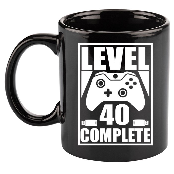 Level 40 Complete Video Gamer 40th Birthday 11oz C Handle Ceramic Mug