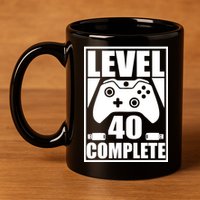 Level 40 Complete Video Gamer 40th Birthday 11oz C Handle Ceramic Mug