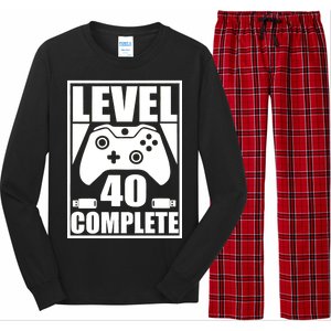 Level 40 Complete Video Gamer 40th Birthday Long Sleeve Pajama Set