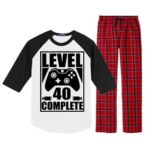 Level 40 Complete Video Gamer 40th Birthday Raglan Sleeve Pajama Set