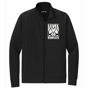 Level 40 Complete Video Gamer 40th Birthday Stretch Full-Zip Cadet Jacket