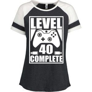 Level 40 Complete Video Gamer 40th Birthday Enza Ladies Jersey Colorblock Tee