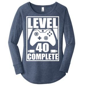 Level 40 Complete Video Gamer 40th Birthday Women's Perfect Tri Tunic Long Sleeve Shirt