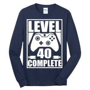 Level 40 Complete Video Gamer 40th Birthday Tall Long Sleeve T-Shirt