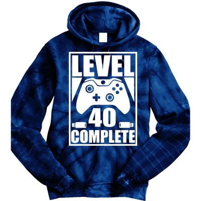 Level 40 Complete Video Gamer 40th Birthday Tie Dye Hoodie