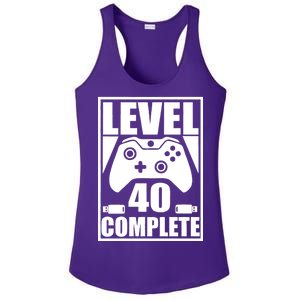 Level 40 Complete Video Gamer 40th Birthday Ladies PosiCharge Competitor Racerback Tank