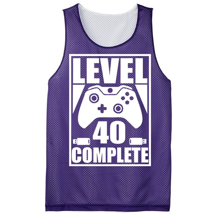 Level 40 Complete Video Gamer 40th Birthday Mesh Reversible Basketball Jersey Tank