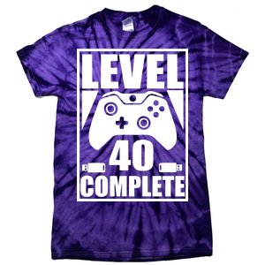 Level 40 Complete Video Gamer 40th Birthday Tie-Dye T-Shirt