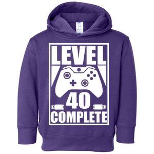 Level 40 Complete Video Gamer 40th Birthday Toddler Hoodie