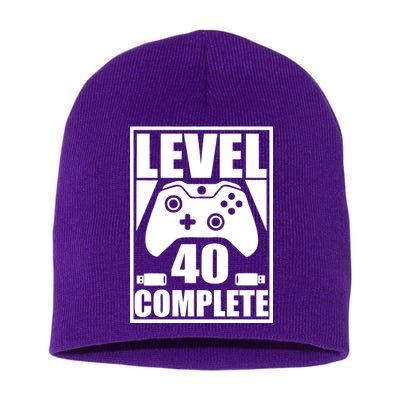 Level 40 Complete Video Gamer 40th Birthday Short Acrylic Beanie