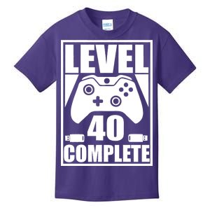 Level 40 Complete Video Gamer 40th Birthday Kids T-Shirt