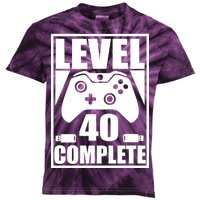 Level 40 Complete Video Gamer 40th Birthday Kids Tie-Dye T-Shirt