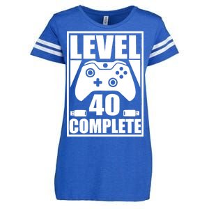 Level 40 Complete Video Gamer 40th Birthday Enza Ladies Jersey Football T-Shirt