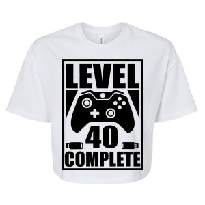 Level 40 Complete Video Gamer 40th Birthday Bella+Canvas Jersey Crop Tee