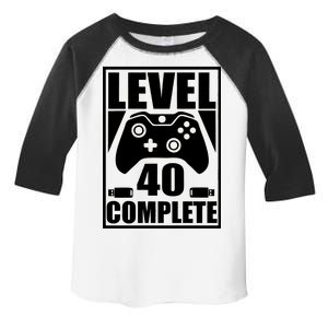 Level 40 Complete Video Gamer 40th Birthday Toddler Fine Jersey T-Shirt