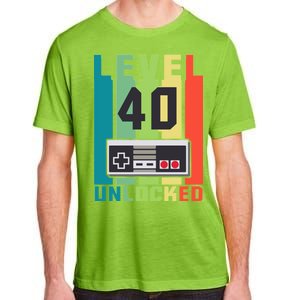 Level 40 Unlocked Funny Retro Gamer Birthday Adult ChromaSoft Performance T-Shirt