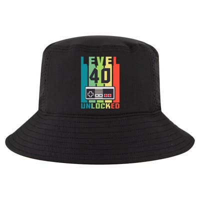 Level 40 Unlocked Funny Retro Gamer Birthday Cool Comfort Performance Bucket Hat