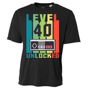 Level 40 Unlocked Funny Retro Gamer Birthday Cooling Performance Crew T-Shirt