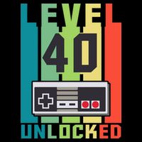 Level 40 Unlocked Funny Retro Gamer Birthday Cooling Performance Crew T-Shirt