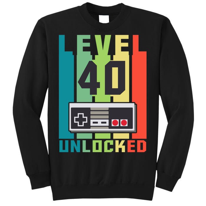 Level 40 Unlocked Funny Retro Gamer Birthday Sweatshirt