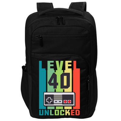 Level 40 Unlocked Funny Retro Gamer Birthday Impact Tech Backpack