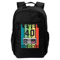 Level 40 Unlocked Funny Retro Gamer Birthday Backpack