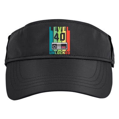 Level 40 Unlocked Funny Retro Gamer Birthday Adult Drive Performance Visor