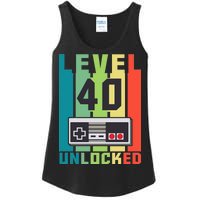 Level 40 Unlocked Funny Retro Gamer Birthday Ladies Essential Tank