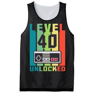 Level 40 Unlocked Funny Retro Gamer Birthday Mesh Reversible Basketball Jersey Tank