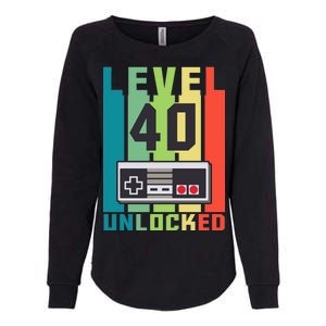 Level 40 Unlocked Funny Retro Gamer Birthday Womens California Wash Sweatshirt