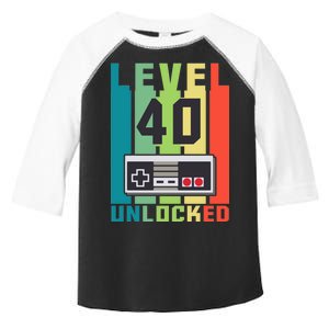 Level 40 Unlocked Funny Retro Gamer Birthday Toddler Fine Jersey T-Shirt