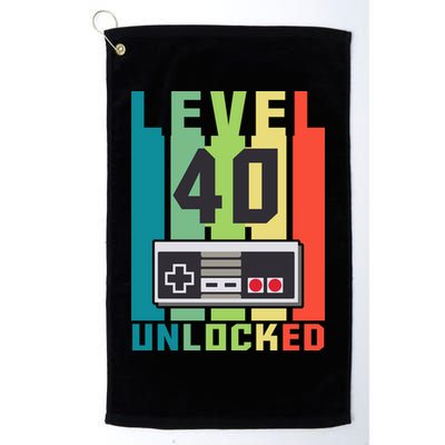 Level 40 Unlocked Funny Retro Gamer Birthday Golf Towel