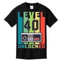 Level 40 Unlocked Funny Retro Gamer Birthday Kids T-Shirt