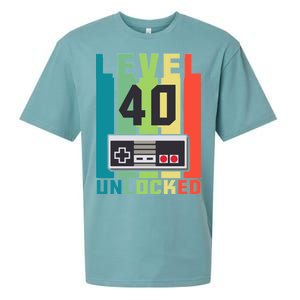 Level 40 Unlocked Funny Retro Gamer Birthday Sueded Cloud Jersey T-Shirt