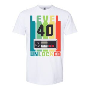 Level 40 Unlocked Funny Retro Gamer Birthday Softstyle CVC T-Shirt