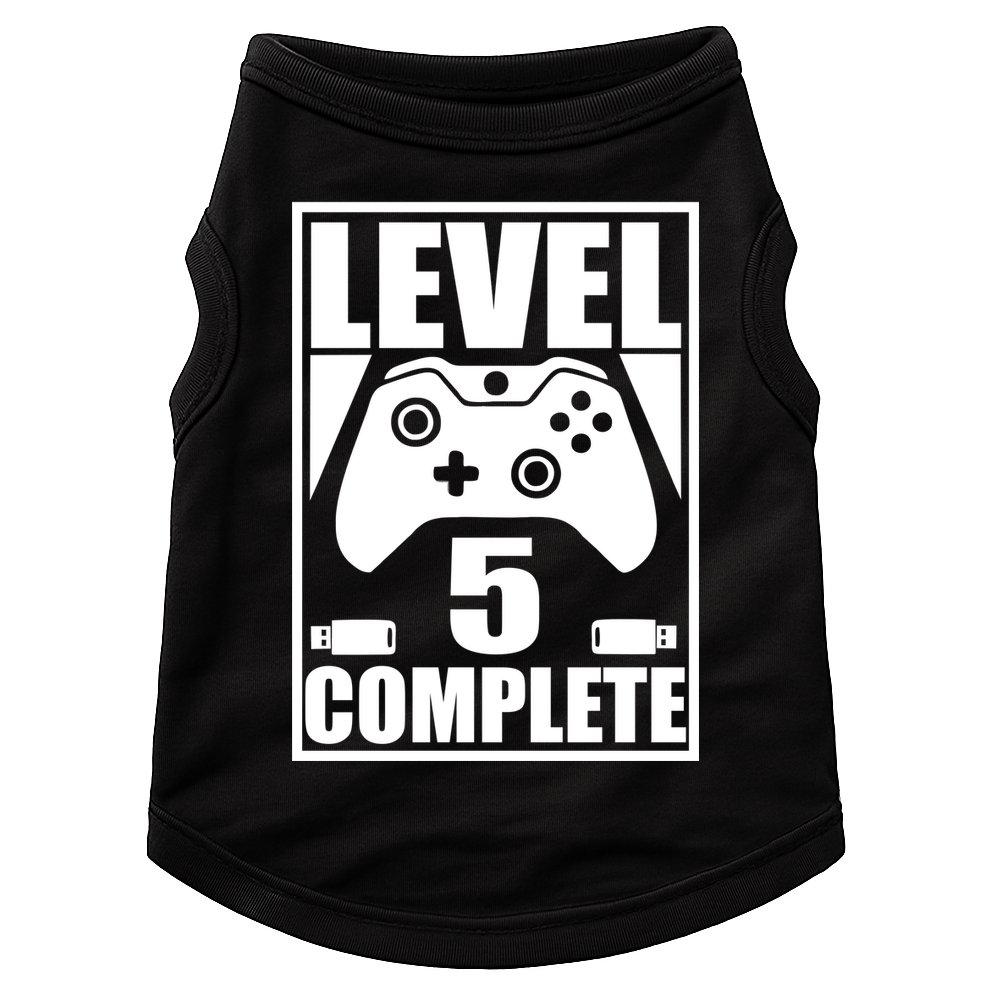 Level 5 Complete Video Gamer 5th Birthday Doggie Tank